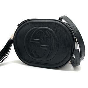Gucci Soho Disco bag black peled leather interlocking G logo tassel